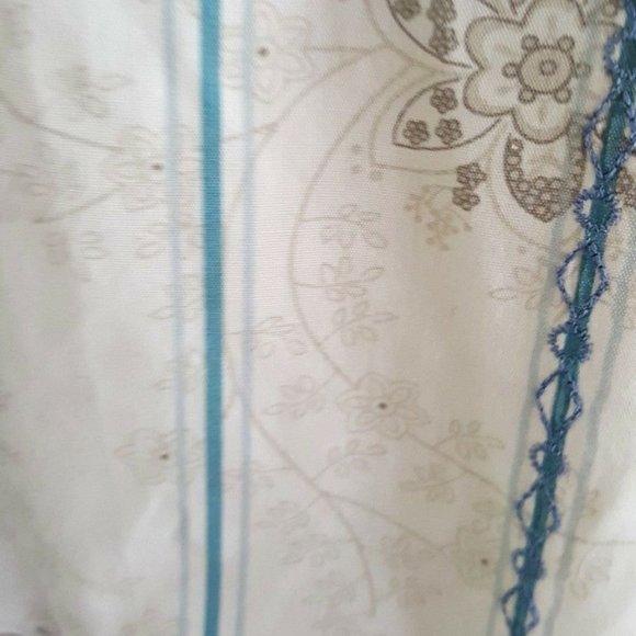 PRANA casual men white blue stripe shirt - Picture 5 of 8